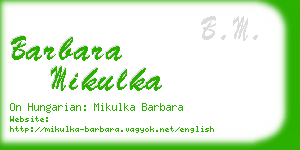 barbara mikulka business card